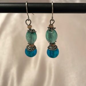 Glass Beads Earrings Dangling Like New